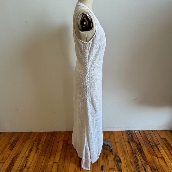 CHERIE D Designer White Embroidered Maxi Gown - Picture 5 of 17